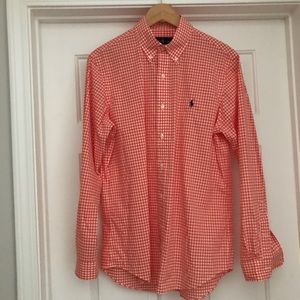 *NWOT* Ralph Lauren Orange Gingham Shirt
